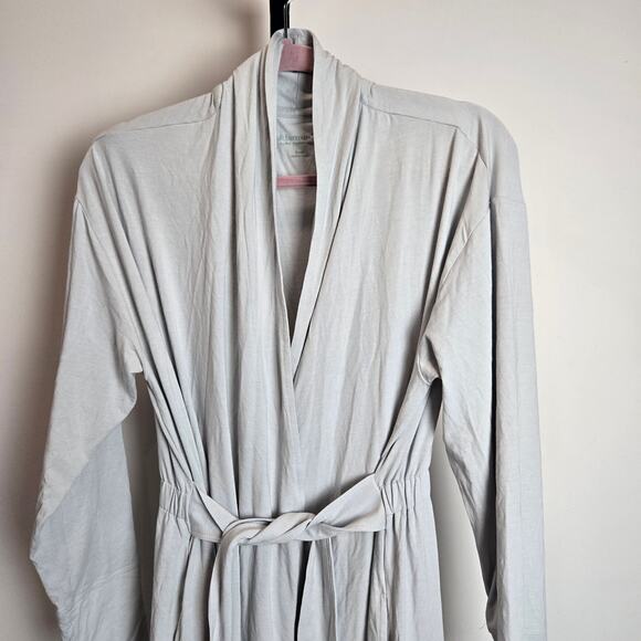 Soft Surroundings Loungewear Robe Elastic Waist Long Sleeve Silver Gray Small - Picture 2 of 7